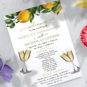 Lemon Elegant Calligraphy Wedding Programme