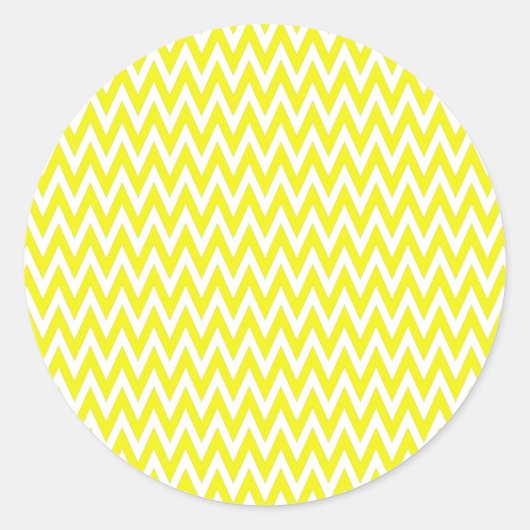 Lemon Elegant Chevron Design Ronde Sticker (Voorkant)