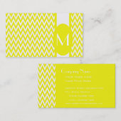 Lemon Elegant Chevron Monogram Visitekaartje (Voorkant / Achterkant)
