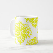 Lemon Elegant Damask Coffee Mok (Voorkant links)