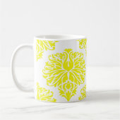Lemon Elegant Damask Coffee Mok (Links)