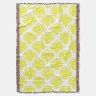 Lemon Elegant Damask Deken