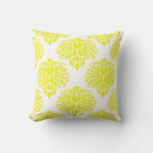 Lemon Elegant Damask Kussen