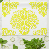 Lemon Elegant Damask Theedoek (Gevouwen)
