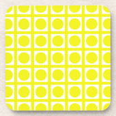 Lemon Elegant Grid Stippen Bier Onderzetter (Voorkant)