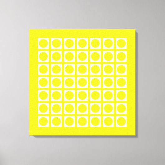Lemon Elegant Grid Stippen Canvas Afdruk (Voorkant)