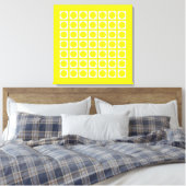 Lemon Elegant Grid Stippen Canvas Afdruk (Insitu (Slaapkamer))
