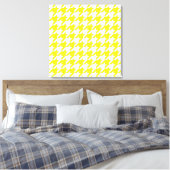 Lemon Elegant Houndstooth Canvas Afdruk (Insitu (Slaapkamer))