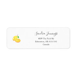 Lemon Elegant Minimalist Simple Chic Address Baby Etiket