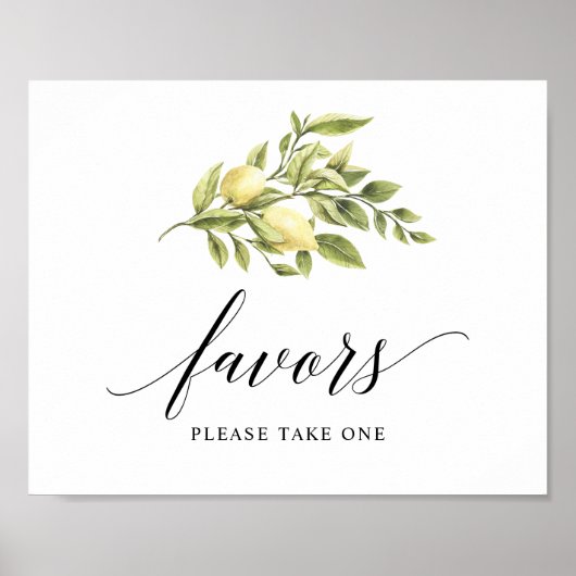Lemon Elegant Typography favor Poster (Voorkant)