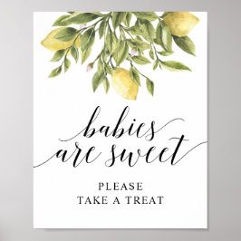 Lemon Elegante Typografie BABIES ZIJN LIEF v2 Poster
