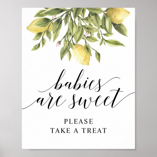 Lemon Elegante Typografie BABIES ZIJN LIEF v2 Poster (Voorkant)