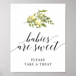 Lemon Elegante Typografie BABY'S ZIJN LIEF Poster