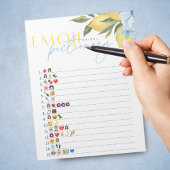 Lemon Emoji Pictionary Vrijgezellenfeest Game Pack Notitieblok