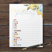 Lemon Emoji Pictionary Vrijgezellenfeest Game Pack Notitieblok