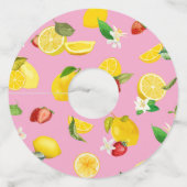 Lemon en aardbei 1 wijnglaslabel (Voorkant)