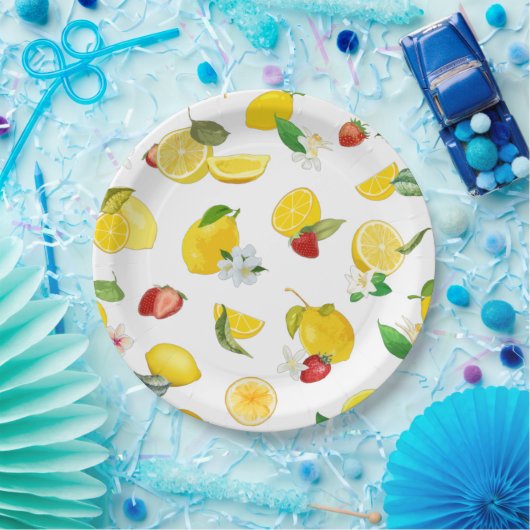 Lemon en aardbei 2 papieren bordje (Feest)