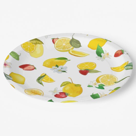 Lemon en aardbei 2 papieren bordje (Gekanteld)