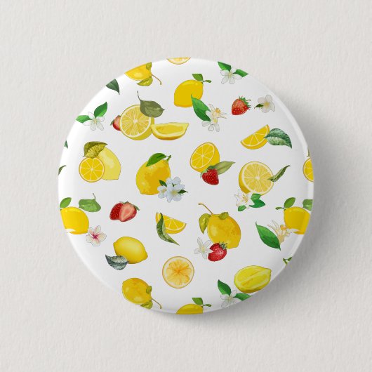 Lemon en aardbei 2 ronde button 5,7 cm (Voorkant)
