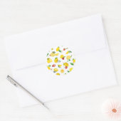 Lemon en aardbei 2 ronde sticker (Envelop)