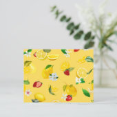 Lemon en aardbei 3 briefkaart (Staand voorkant)