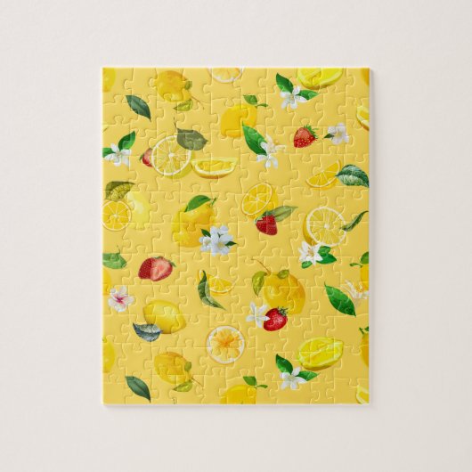 Lemon en aardbei 3 legpuzzel (Verticaal)