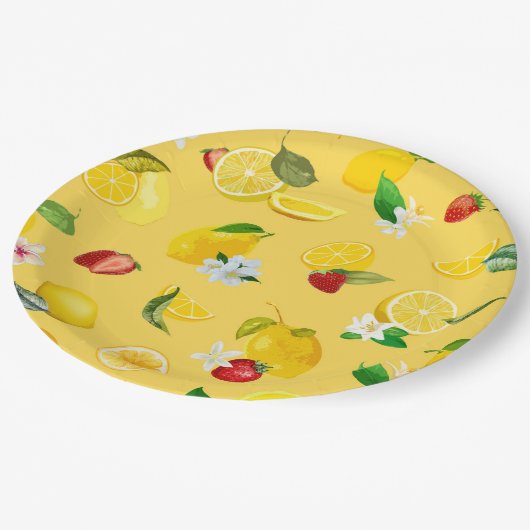 Lemon en aardbei 3 papieren bordje (Gekanteld)
