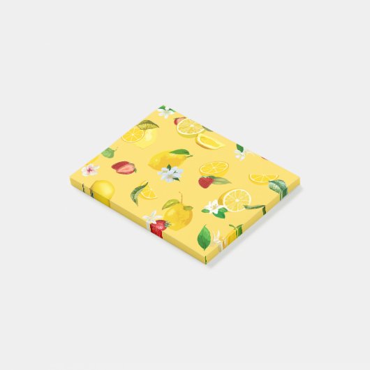 Lemon en aardbei 3 post-it® notes (Schuin)