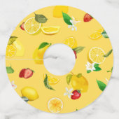 Lemon en aardbei 3 wijnglaslabel (Achterkant)