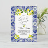 Lemon en afstuderen van blauwe mozaïekriem kaart (Staand voorkant)