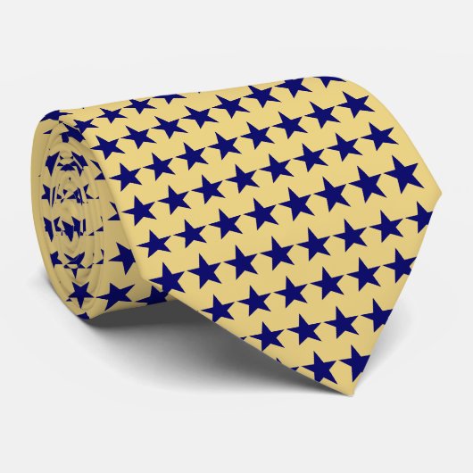 Lemon en Azure Stars Pattern Stropdas (Opgerold)