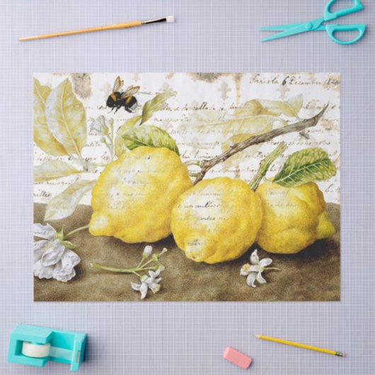  Lemon en bijenephemera Tissuepapier (Craft)