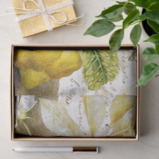  Lemon en bijenephemera Tissuepapier (Geschenk)