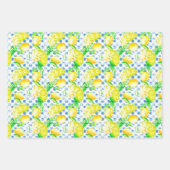 Lemon en Blue Azulejos Pattern Inpakpapier Vel (Voorkant 3)