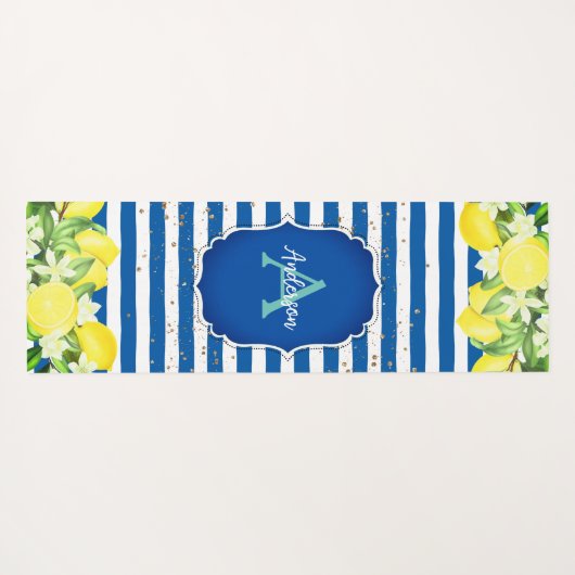 Lemon en Blue Monogram Exercise Mat (Achterkant (horizontaal))