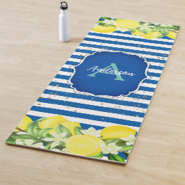 Lemon en Blue Monogram Exercise Mat