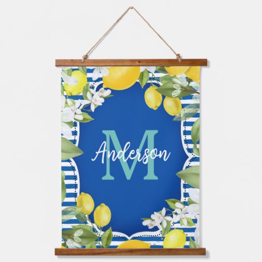 Lemon en Blue Spring Hangend Wandkleed (Voorkant)