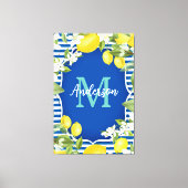Lemon en Blue Spring Monogram Canvas Afdruk (Voorkant)