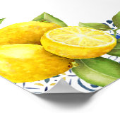 Lemon en Blue Tegels Vrijgezellenfeest Welkomsttek Poster (Hoek)