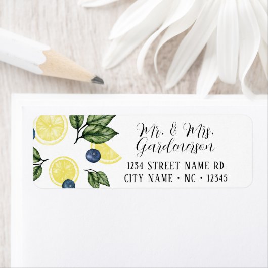 Lemon- en Blueberry-label Etiket (Insitu)