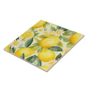 Lemon en Daisy Waterverf Patroon Tegeltje (Zijkant)