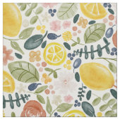 Lemon en florale botanica stof (Swatch)
