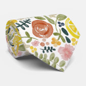 Lemon en florale botanica stropdas (Opgerold)