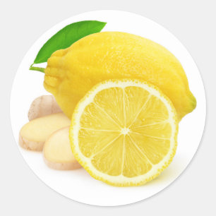 Lemon en gember ronde sticker