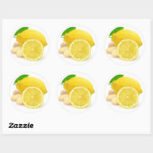 Lemon en gember ronde sticker (Vel)