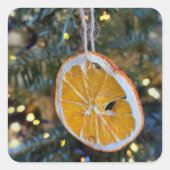 Lemon en glitter vierkante sticker (Voorkant)