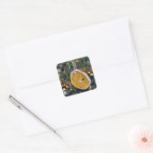 Lemon en glitter vierkante sticker (Envelop)