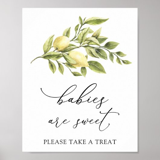 Lemon en Greenery Baby's zijn Sweet Treat Sign Poster (Voorkant)