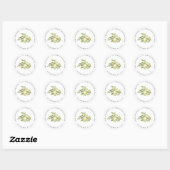  Lemon en Greenery Return Address Ronde Sticker (Vel)