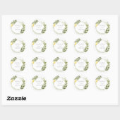  Lemon en Greenery Wedding Ronde Sticker (Vel)